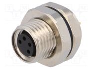 Connector: M8; female; PIN: 4; for panel mounting,screwed; socket LUMBERG AUTOMATION
