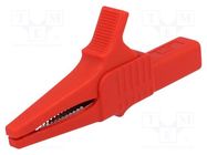 Crocodile clip; 32A; 1kVDC; red; Grip capac: max.20mm STÄUBLI