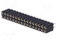 Connector: pin strips; socket; female; PIN: 32; THT; straight; 2x16 CONNFLY