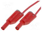 Test lead; 20A; banana plug 4mm,both sides; Len: 0.25m; red ELECTRO-PJP