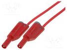 Test lead; 36A; banana plug 4mm,both sides; Len: 2m; red ELECTRO-PJP