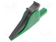 Crocodile clip; 36A; green; Grip capac: max.41mm; Socket size: 4mm ELECTRO-PJP
