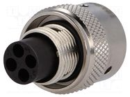 Connector: circular; plug; for cable; PIN: 4; male; w/o contacts AMPHENOL