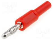 Connector: 4mm banana; adapter; 10A; 33VAC; 70VDC; red ELECTRO-PJP