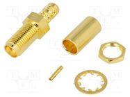 Connector: SMA; socket; female; straight; 50Ω; crimped; PTFE; 500V AMPHENOL RF