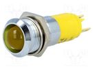 Indicator: LED; recessed; yellow; 24÷28VDC; Ø14.2mm; IP67; metal SIGNAL-CONSTRUCT