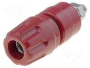 Connector: 4mm banana; socket; 30VAC; 60VDC; 35A; red; M4; PKI 10 A HIRSCHMANN T&M