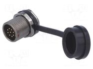 Connector: circular; socket; male; PIN: 9; IP67; ST12; 3A; 125V WEIPU