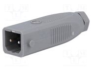 Connector: rectangular; ST; plug; male; PIN: 2; with cable clamp 