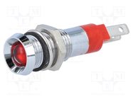 Indicator: LED; recessed; red; 24÷28VDC; 24÷28VAC; Ø8.2mm; IP67 SIGNAL-CONSTRUCT