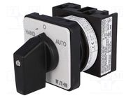 Switch: cam switch; Stabl.pos: 2; 20A; HAND->0-AUTO; Poles: 1; Pos: 3 EATON ELECTRIC