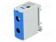 Splice terminal: rail; 1.5÷50mm2; ways: 1; terminals: 2; blue; TS35 OUNEVA