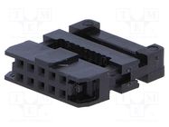 Plug; IDC; female; PIN: 10; with cable clamp; IDC; for ribbon cable Amphenol Communications Solutions