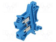 Splice terminal: rail; 0.2÷2.5mm2; ways: 1; terminals: 2; blue; 800V 