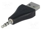 Adapter; USB 2.0; Jack 3.5mm 3pin plug,USB A plug; gold-plated Goobay