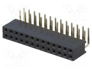 Socket; pin strips; female; PIN: 26; angled 90°; 2.54mm; THT; 2x13 CONNFLY