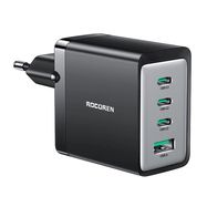 Wall charger GaN Rocoren 3x USB-C, 1x USB, 67W (black), Rocoren