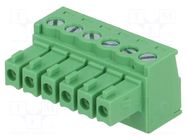 Connector: pluggable terminal block; plug; female; 7A; 250V; green DEGSON ELECTRONICS