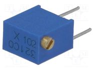 Potentiometer: mounting; multiturn; 1kΩ; 250mW; ±10%; linear; THT BOURNS