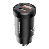 Car Charger 1xUSB-A 1xUSB-C 45W Essager (black), Essager