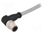 Connector: M12; plug; male; PIN: 12; angled 90°; cables; 7.5m HARTING