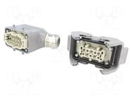 Connector: HDC; male + female; 16A; 500V; Han Kit; PIN: 10; 10+PE HARTING