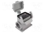 Enclosure for connectors: HDC; size 6B; Han® B; IP65; with latch HARTING