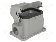 Enclosure: for HDC connectors; Han® B; size 6B; with latch; M20 HARTING
