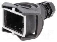 Enclosure for connectors: HDC; size 6B; for cable; IP65; straight HARTING