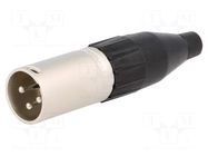 Connector: XLR; plug; male; AC; 15A; 133V; PIN: 3; IP40; straight AMPHENOL