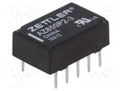 Relay: electromagnetic; DPDT; Ucoil: 3VDC; 1A; 0.5A/125VAC; PCB ZETTLER