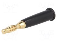 Connector: 4mm banana; plug; 60VDC; black; non-insulated; on cable AXIOMET