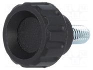 Knob; Ø: 16mm; Ext.thread: M5; 10mm; H: 13mm; polyamide; knurled ELESA+GANTER