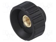 Knob; Ø: 32mm; Int.thread: M8; 16mm; H: 22mm; polyamide 