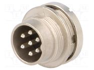 Connector: M16; socket; male; soldering; PIN: 7; 5A; 100V; IP65,IP67 AMPHENOL