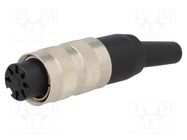 Connector: M16; plug; female; soldering; for cable; PIN: 7; 5A; 100V AMPHENOL