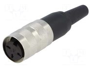 Connector: M16; plug; female; PIN: 3; 5A; 300V; C091A; soldering; IP40 AMPHENOL