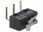 Microswitch SNAP ACTION; 3A/125VAC; 2A/30VDC; SPDT; ON-(ON); D2F OMRON Electronic Components