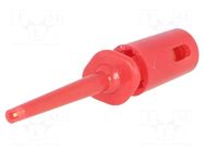 Clip-on probe; hook type; 0.3A; 60VDC; red; Grip capac: max.1.1mm AXIOMET