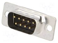 Connector: D-Sub; PIN: 9; plug; male; for cable; soldering; 5A; 250V ADAM TECH