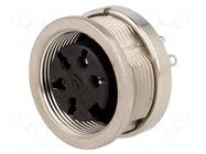 Connector: M16; socket; female; PIN: 5; 5A; 300V; C091D; soldering AMPHENOL