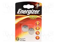 Battery: lithium; 3V; CR2032,coin; 235mAh; non-rechargeable; 2pcs. ENERGIZER