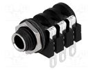 Socket; Jack 6,3mm; female; stereo,with double switch; ways: 3 AMPHENOL