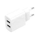 Wall charger XO L109  2.4A 12W 2x USB-A,  cable USB Type-C,  (white), XO