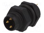Connector: M8; male; PIN: 3; for panel mounting; socket; 3A; IP67 AMPHENOL LTW
