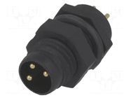 Connector: M8; male; PIN: 3; for panel mounting; socket; 3A; IP67 AMPHENOL LTW