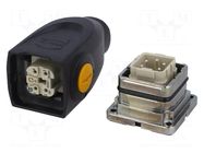 Connector: HDC; male + female; 10A; 230V,400V; Han-Yellock 10 HARTING