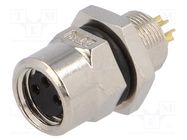 Connector: M8; female; PIN: 3; for panel mounting,rear side nut AMPHENOL LTW