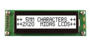 LCD DISPLAY, COB, 20 X 2, FSTN, 3.3V