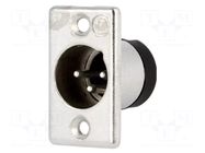 Connector: XLR; socket; male; 15A; 50V; PIN: 3; straight; soldering DELTRON